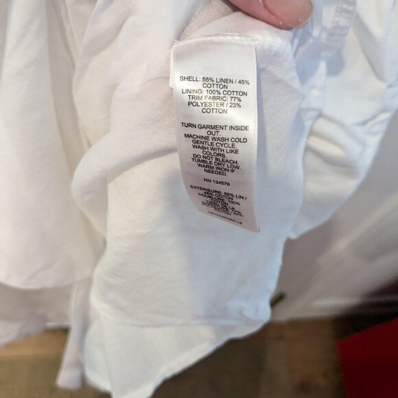 Vineyard Vines white short sleeve shirtdress with belt - Picture 7 of 9